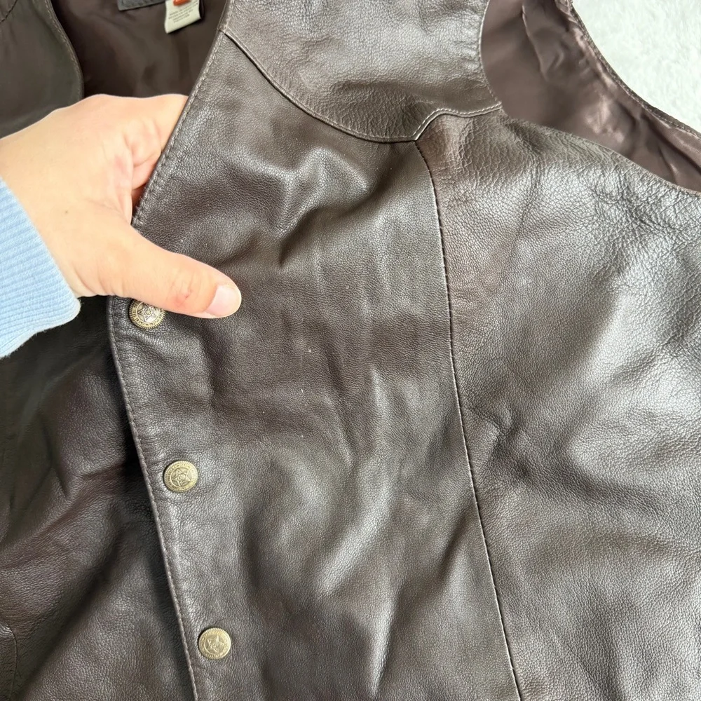 Roper Brown Leather Vest Men’s Size 2XL